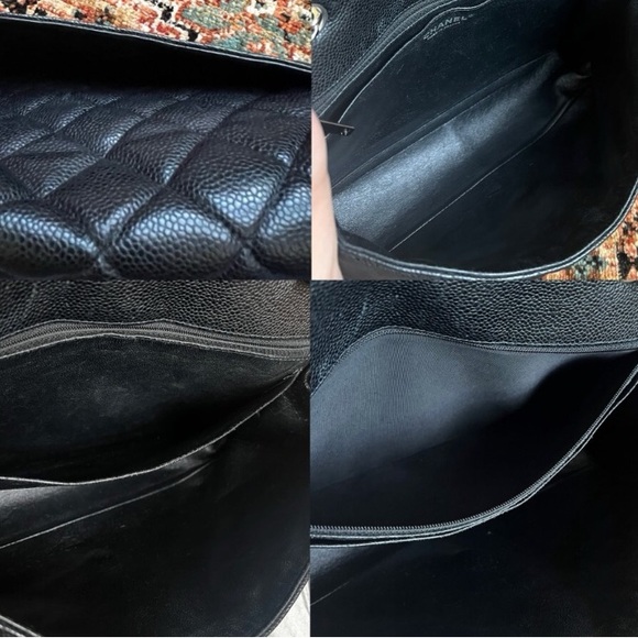 💎✨ BEAUTIFUL ✨💎 XL CHANEL CAVIAR SINGLE FLAP GOLD HARDWARE JUMBO - Picture 12 of 16